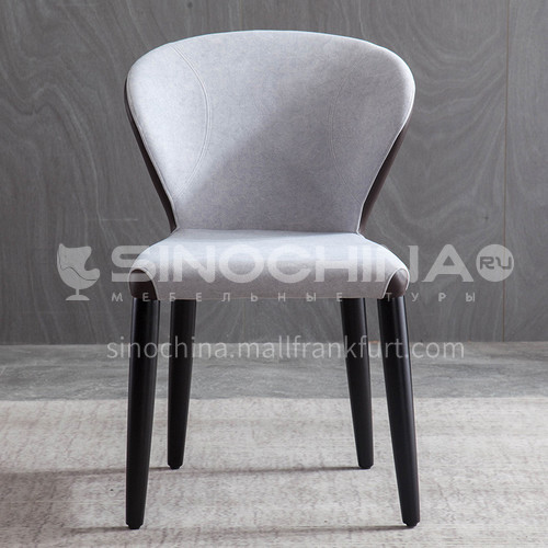HT-112 restaurant high-end modern Nordic dining chair + high-quality black carbon steel + stereotyped cotton + two-color high-quality xipi